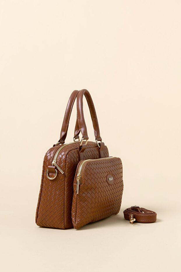 Çift Gözlü Satchel Çanta Taba - 1