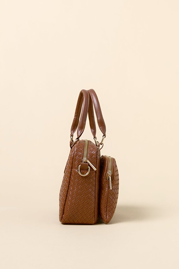 Çift Gözlü Satchel Çanta Taba - 2