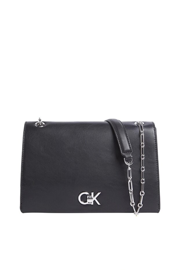 Ck Re-Lock Medium Chain Women's Black Bag Lv04F3104G-Ub1