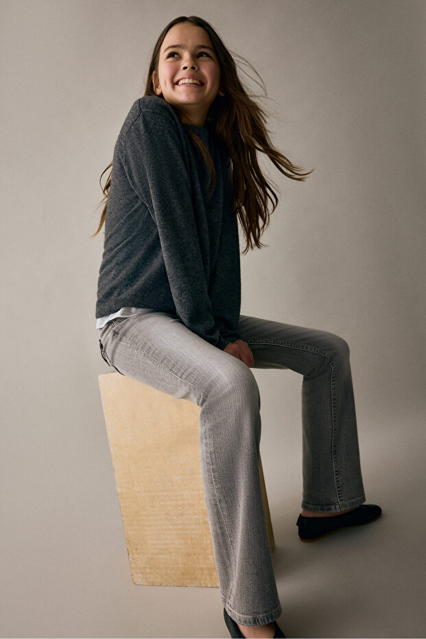 Bootcut Leg Low Jeans - 2