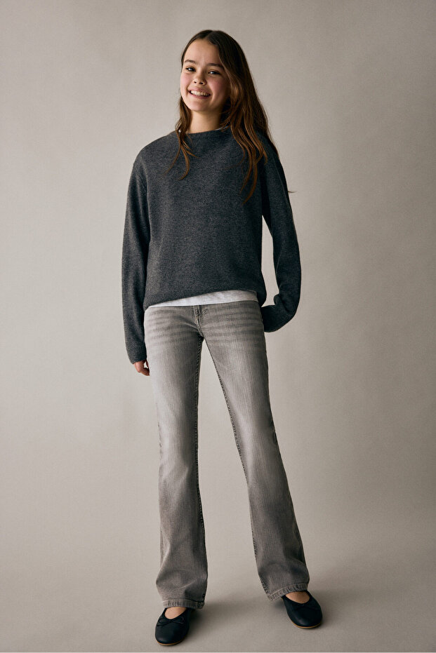 Bootcut Leg Low Jeans - 1