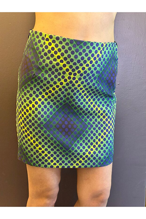 Green Patterned Women's Skirt