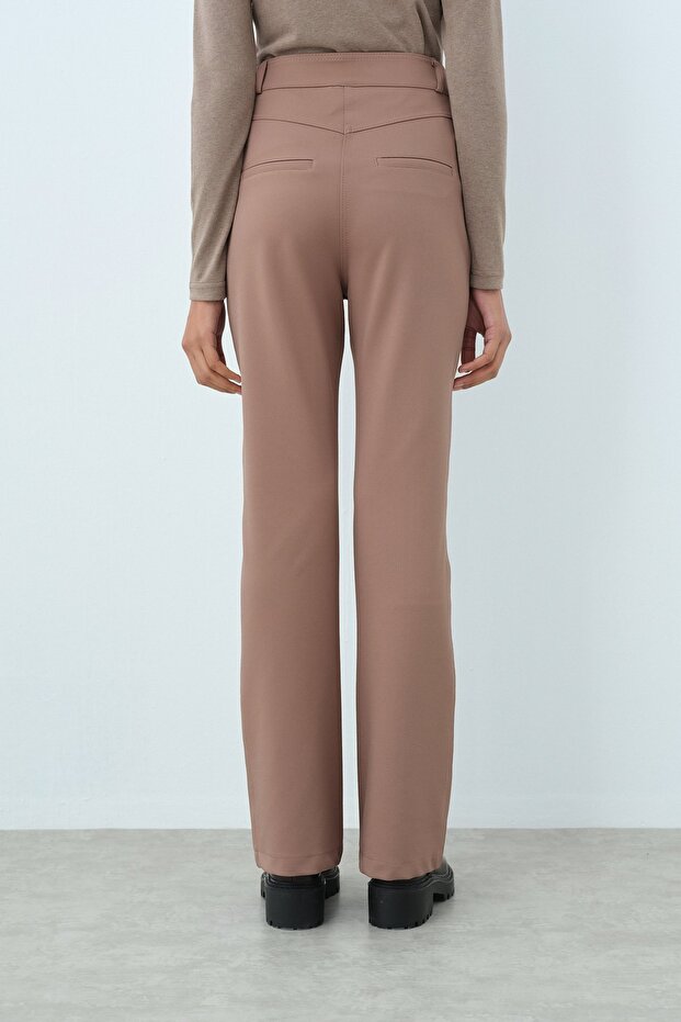 İspanyol Paça Pantolon Vizon - 4