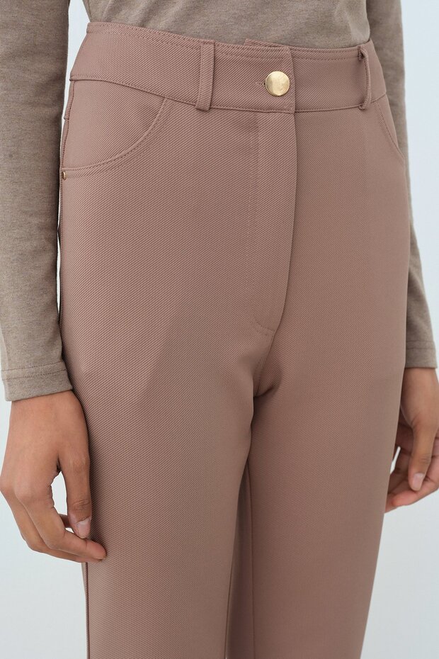 İspanyol Paça Pantolon Vizon - 2