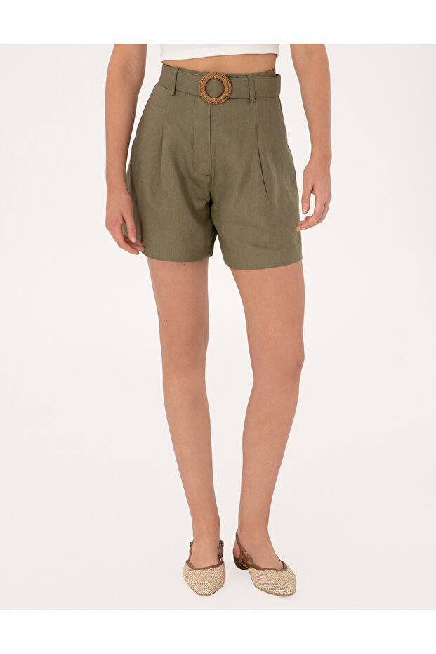 Haki Oversize Bermuda Şort 50301186-VR027 - 2