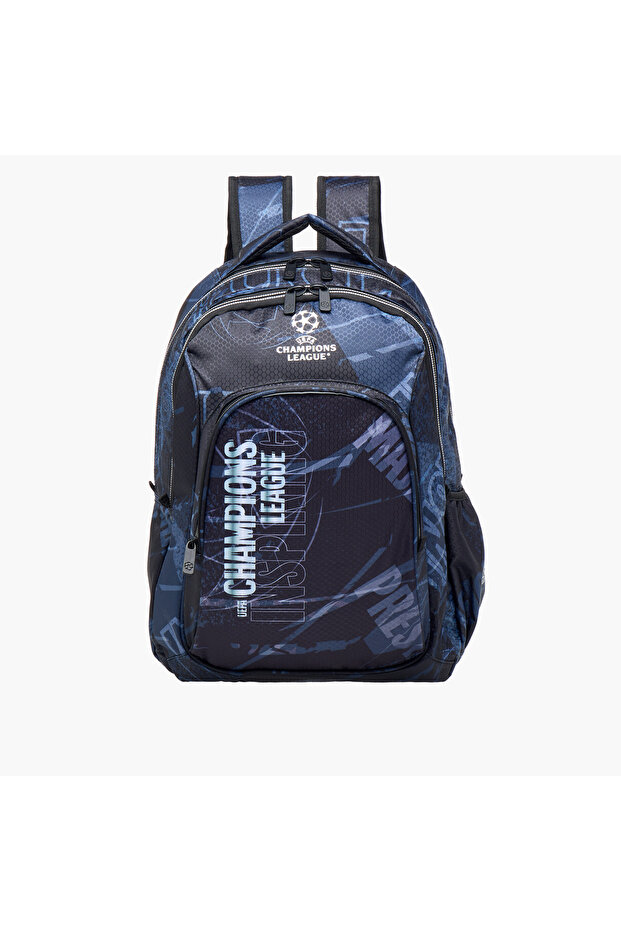 League Printed Backpack with Adjustable Straps and Zip Closure - 34x15x46 cms