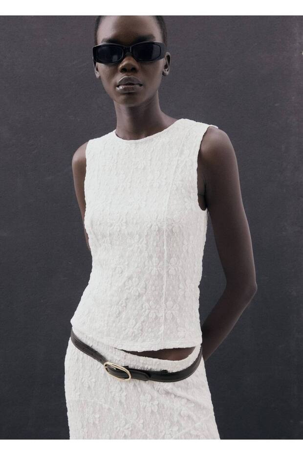 Dantelli midi etek - 8