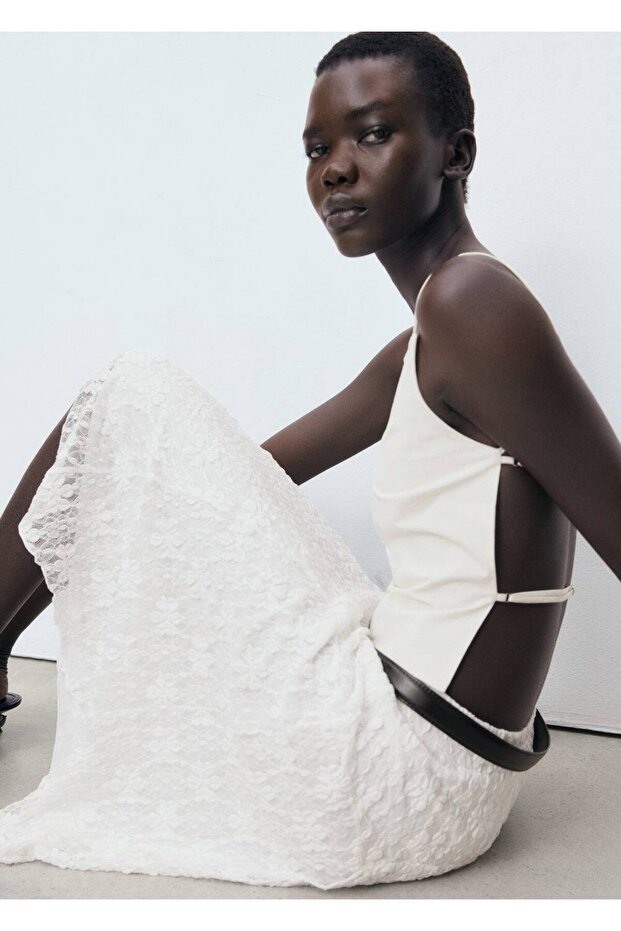 Dantelli midi etek - 6