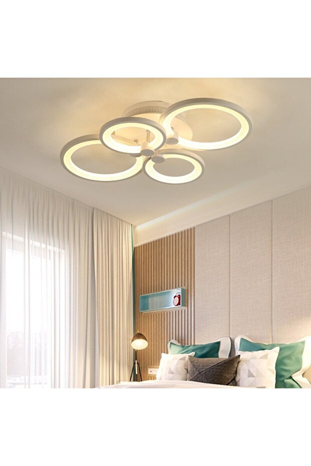 4-circle Led Chandelier With 2.4g Wifi Remote Control With Light/cold/warm/neutral Intensity - 2