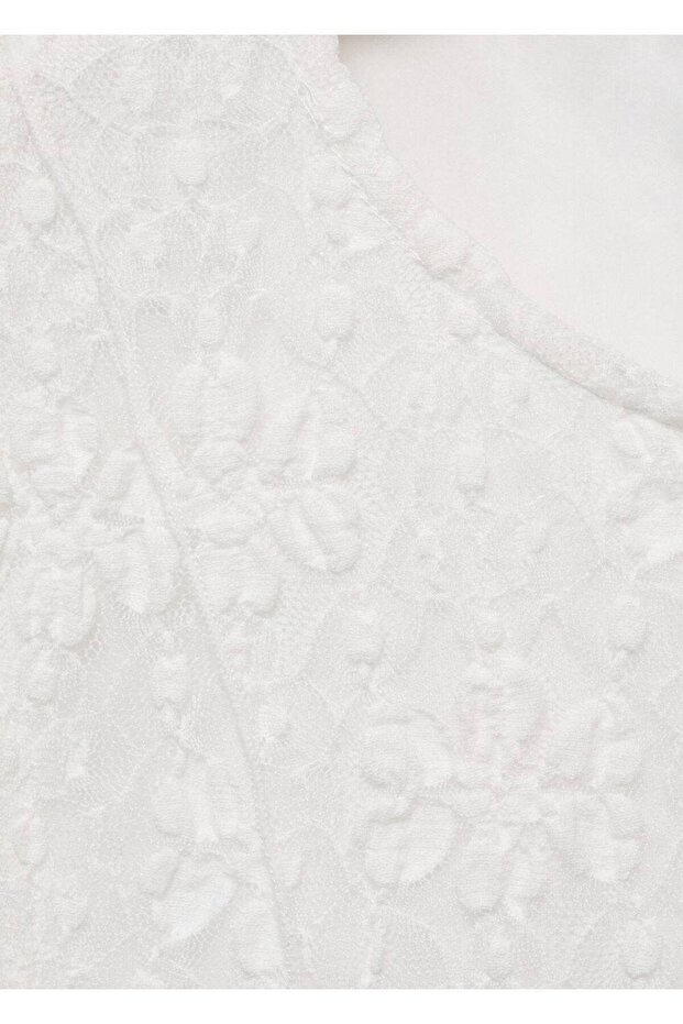 Askılı dantel tişört - 7