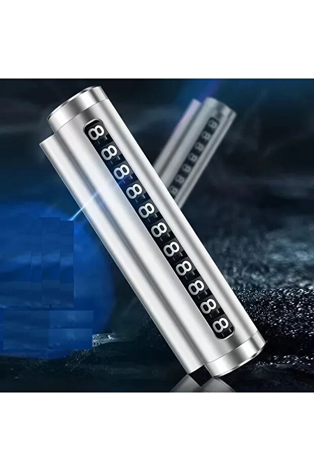 In-Car Phone Number Counter Flip Silver Metallic Case Parkingmatic Car Number Counter