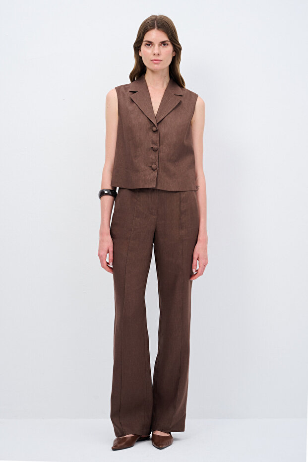 Crop Düğmeli Yelek - 3