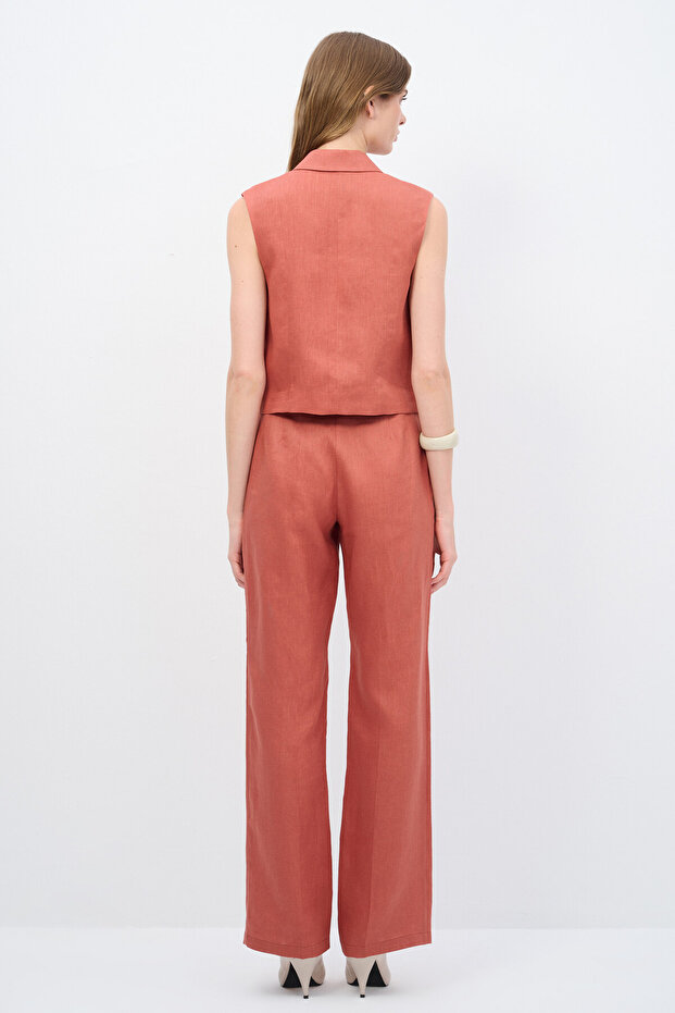 Crop Düğmeli Yelek - 5