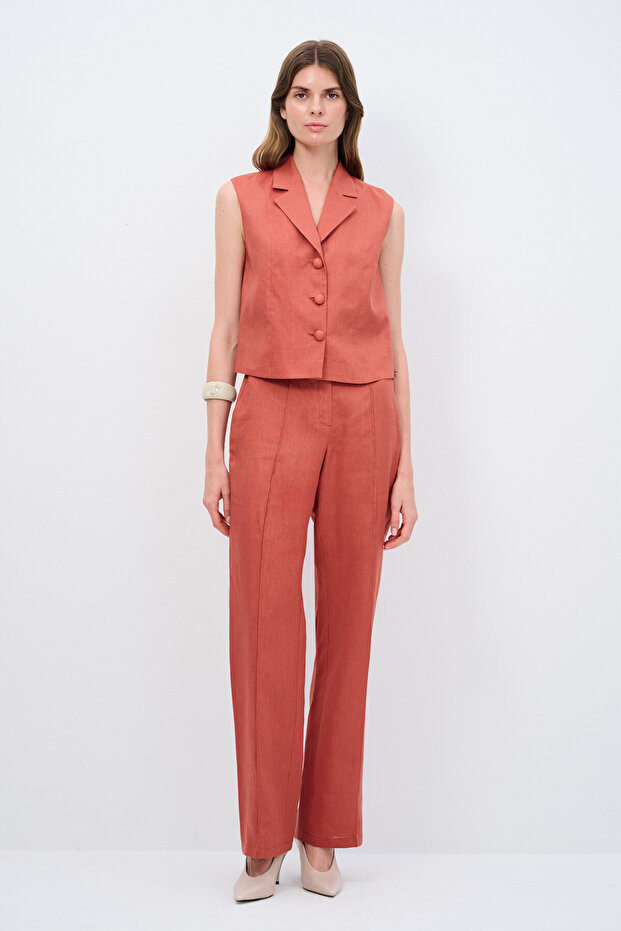 Crop Düğmeli Yelek - 3