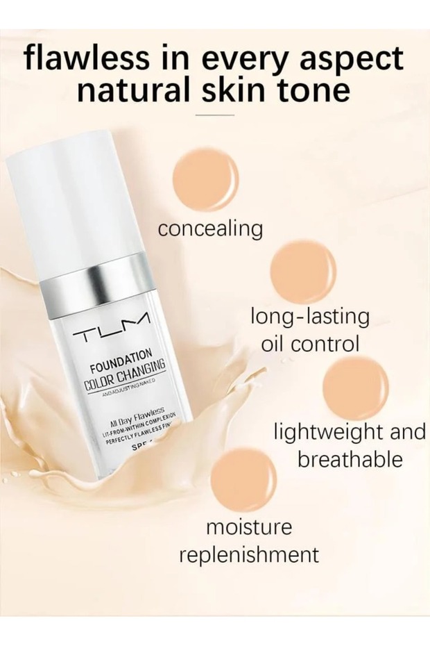 TLM Color Changing Liquid Foundation - White 30ml - 4
