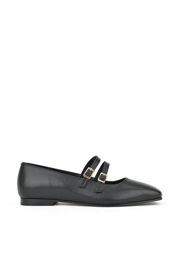 , Women's Genuine Leather Ballerinas 1531054Z3401 Black