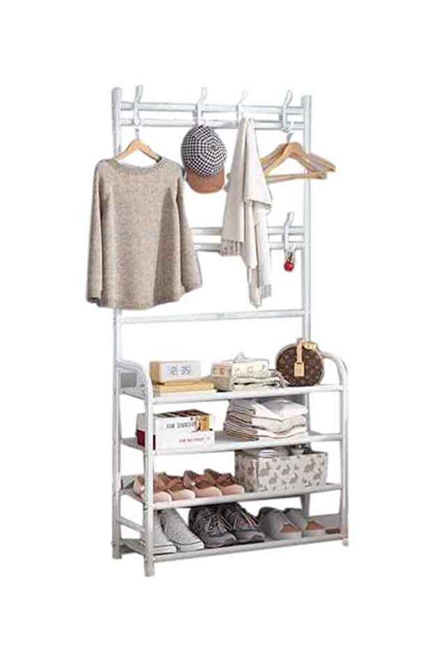 Multi-Layer Shoe Rack White 80x25.5x152.5cm