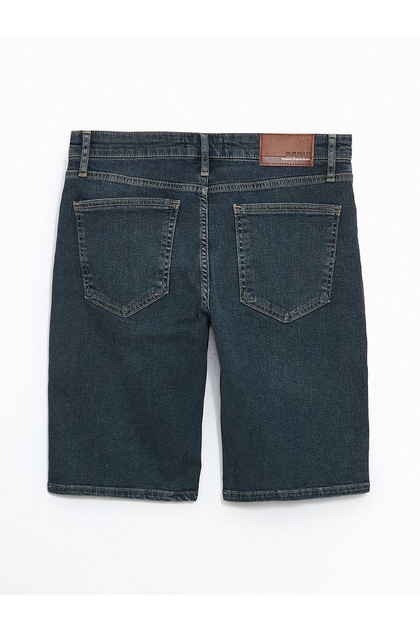 Standart Kalıp Erkek Jean Şort - 6