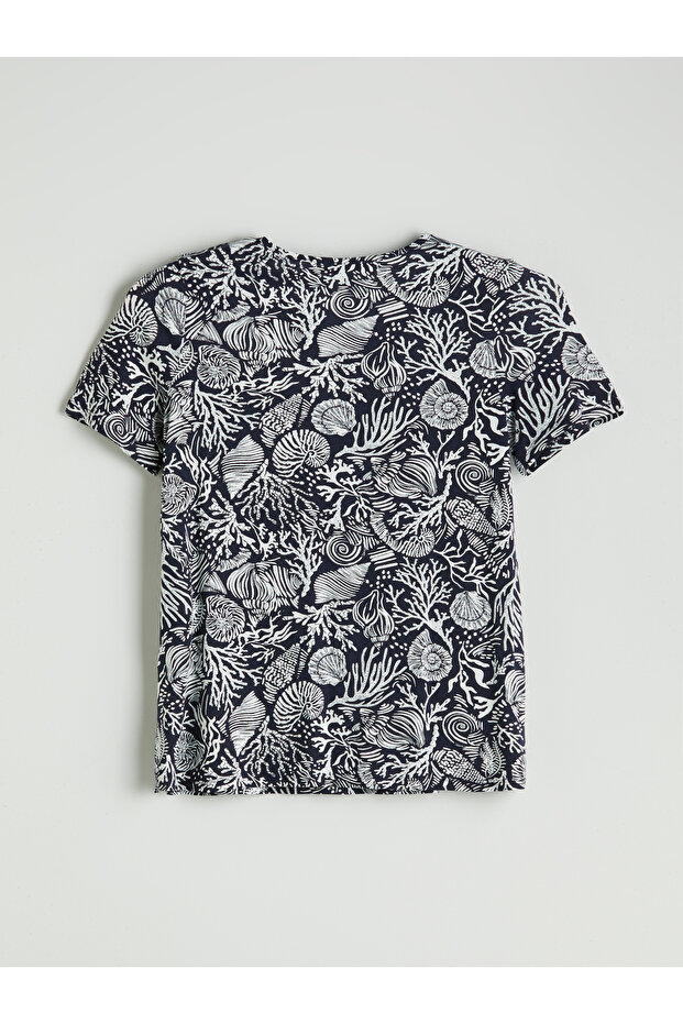 بلوزة منقوشة على شكل حرف V - 6