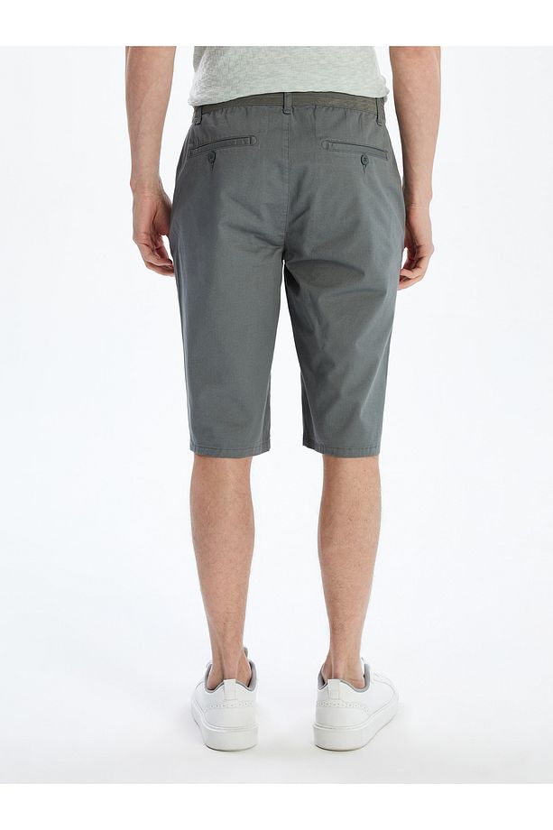 Standart Kalıp Gabardin Erkek Şort - 4