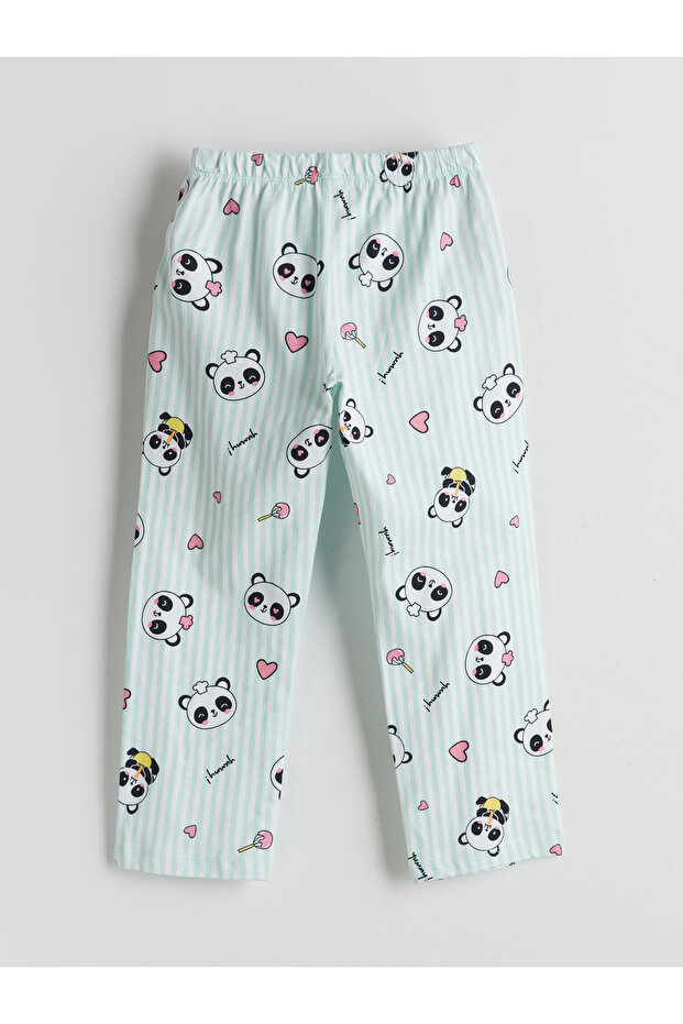 Bisiklet Yaka Kız Çocuk Pijama Takımı - 6