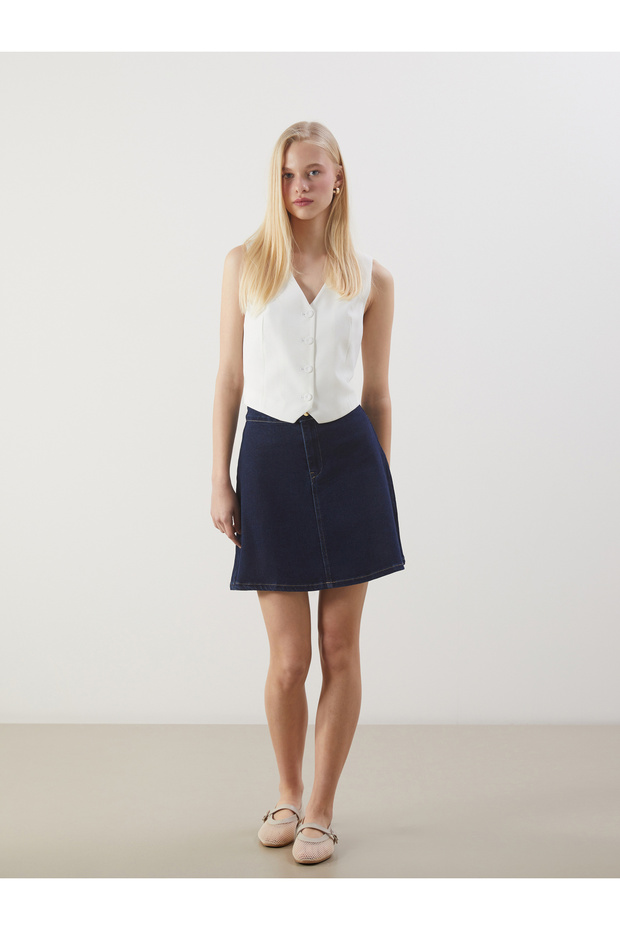 Standard Fit Mini Jean Skirt
