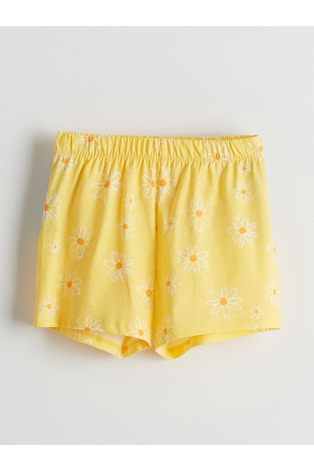 Bisiklet Yaka Kız Çocuk Şortlu Pijama Takımı - 4