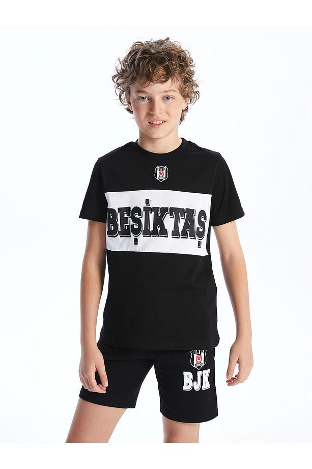 Beli Lastikli Beşiktaş Baskılı Erkek Çocuk Şort - 2
