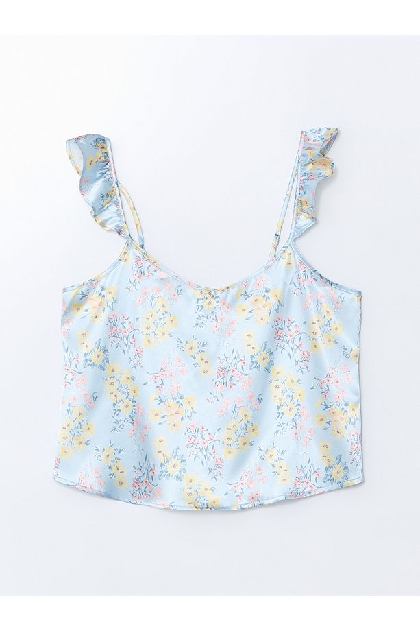 V Yaka Saten Kadın Şortlu Pijama Takımı - 6