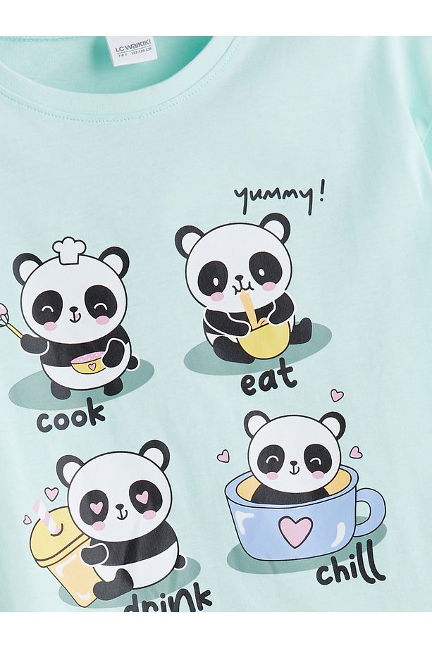 Bisiklet Yaka Kız Çocuk Pijama Takımı - 3