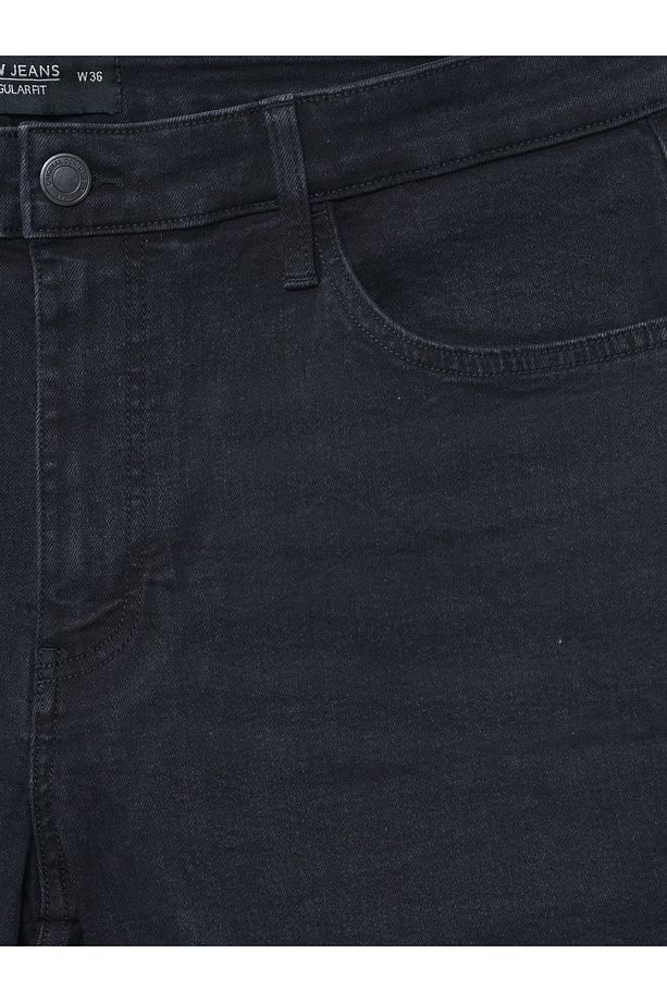 LCW Jeans Siyah Standart Kalıp Erkek Jean Şort - 3