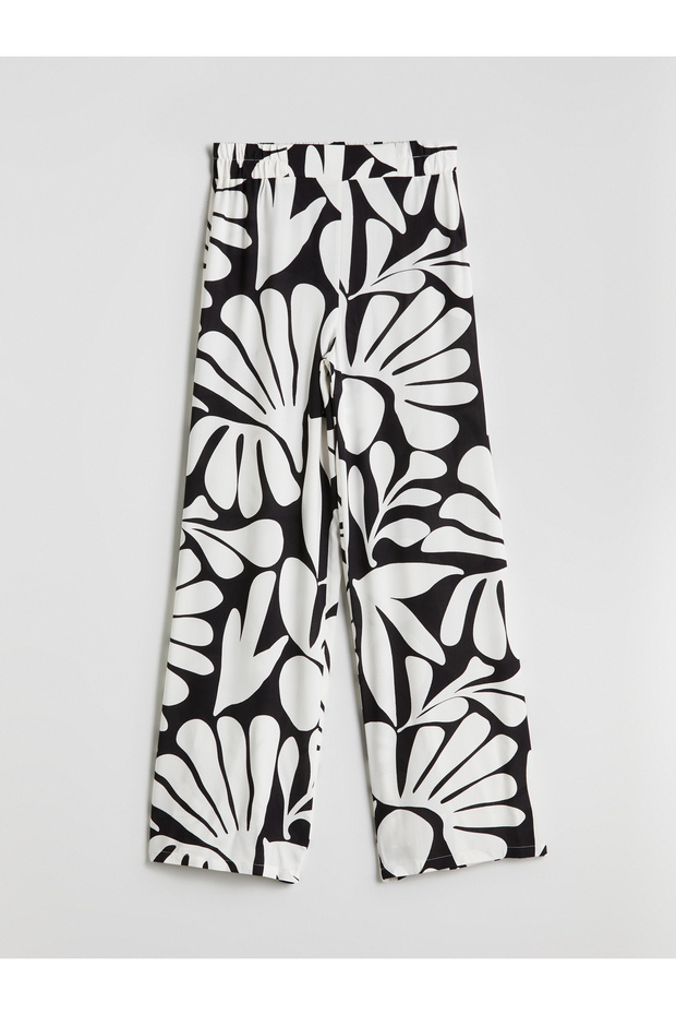 Gemusterte Damenhose mit elastischem Bund - 5