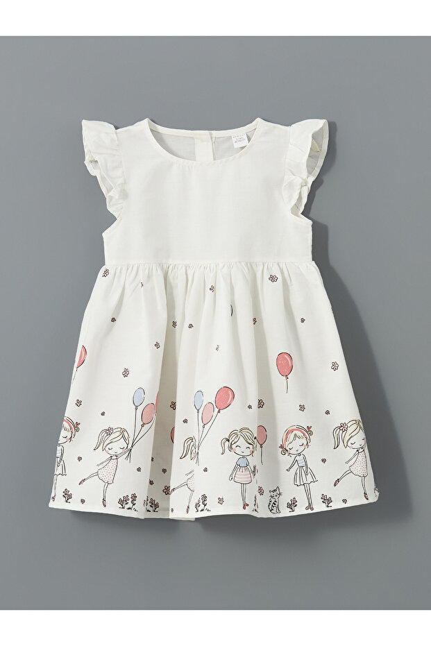 Crew Neck Striped Girl's Dress
