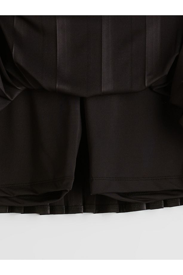 Beli Lastikli Pileli Mini Spor Şort Etek - 6
