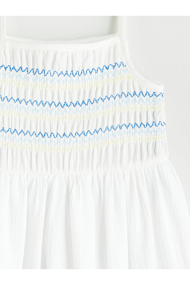 Kare Yaka Kız Çocuk Elbise - 3