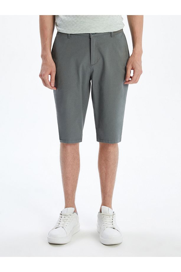 Standart Kalıp Gabardin Erkek Şort - 2