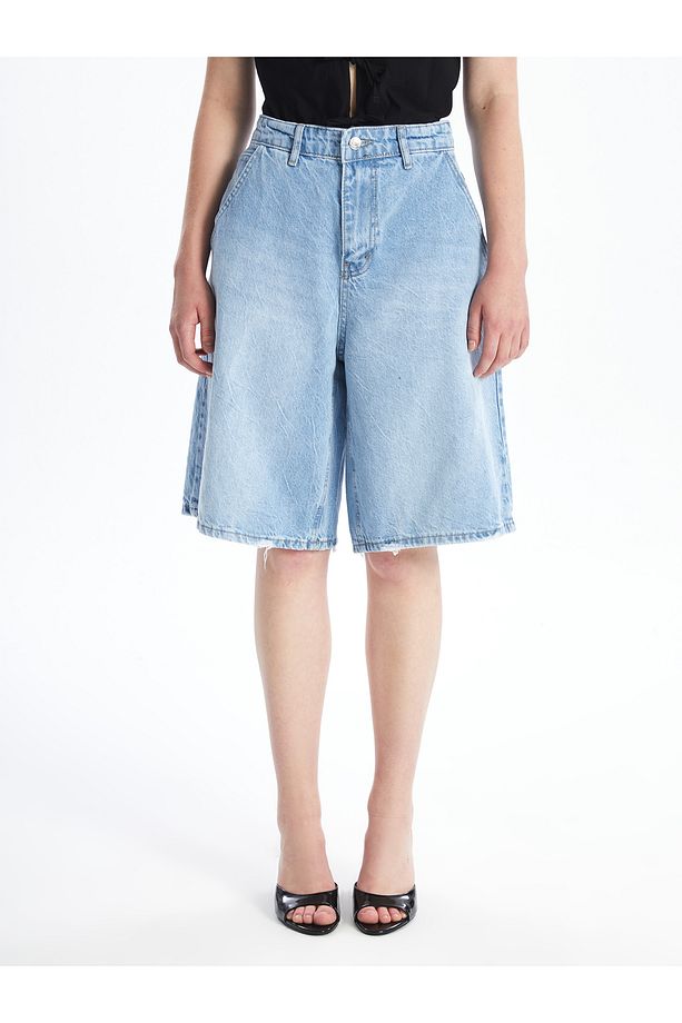 Bermuda Fit Kadın Jean Şort - 2