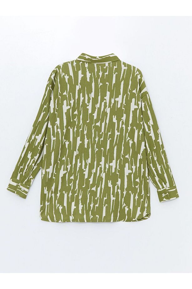 LCW Modest Desenli Oversize Kadın Gömlek Tunik - 6