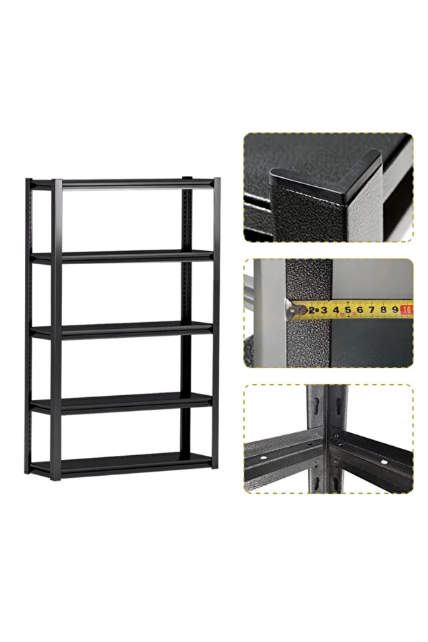 Adjustable 5-Shelf Steel Storage Rack with Wheels - 2