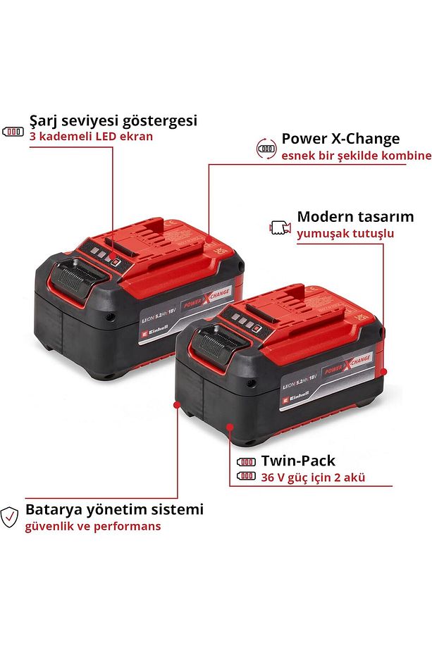 2x18v 5,2 Ah Power-x-change Twinpack Akü - 4511526 - 3