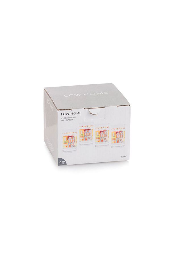 Karişik Baskılı Cam Bardak Seti 4'lü 125 ml - 4