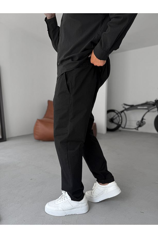 Siyah Havuç Kesim Gabardin Pantolon C-6554 - 4