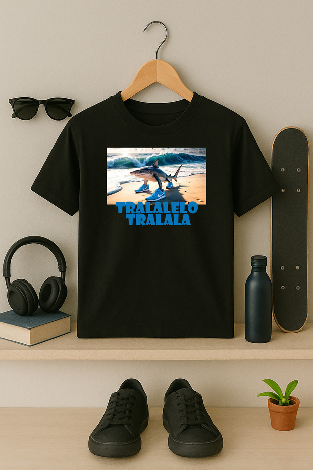 Tralalelo Tralala Italian Brainrot Design Printed Children's Tshirt