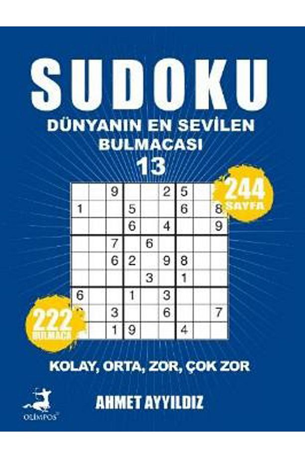 Sudoku 13 - Dünyanın En Sevilen Bulmacası (Kolay-Orta-Zor-Çok Zor) - 1