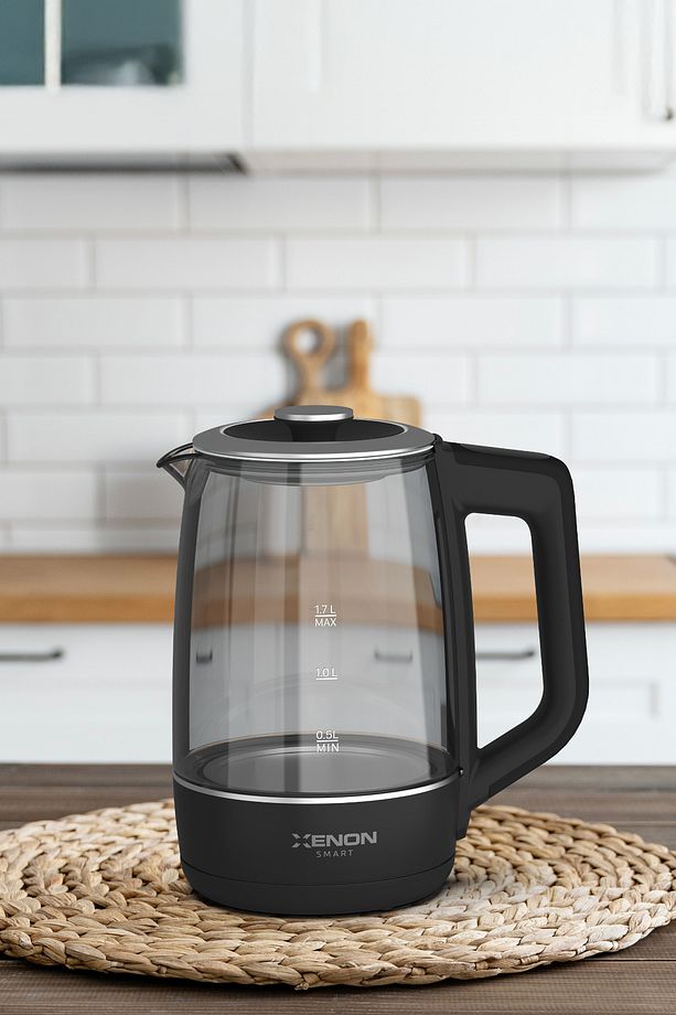 Akıllı Cam Kettle 1.7 lt Wi-Fi 2200 W App Kontrol Sesli Asistan Desteği Cam Su Isıtıcı Siyah X7103 - 7