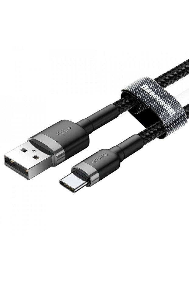 USB Type-C Data Cable, 2A, 3m, Cafule - Dark Gray - 3