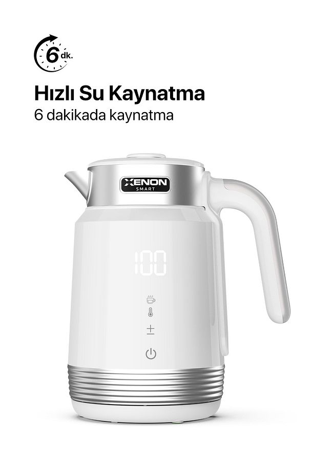 Akıllı Kettle Çelik 1.7 Lt Wi-fi 2200 W Mobil App Kontrol Led Sesli Asistan Desteği Su Isıtıcı X7102 - 4