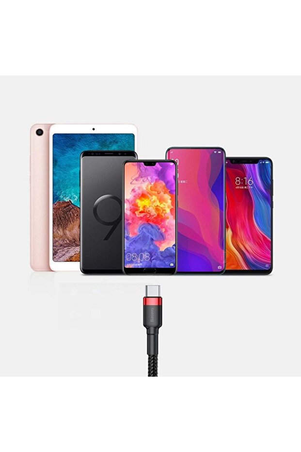 USB Type-C Data Cable, 2A, 3m, Cafule - Dark Gray - 7