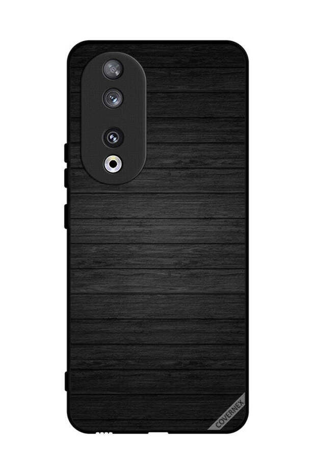 غطاء حماية لهاتف Honor 90 بنمط خشبي داكن
