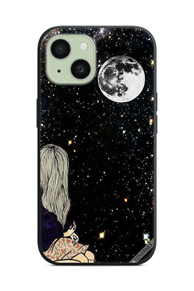 Protective Case Cover For Apple iPhone 15 Plus Looking To Moon